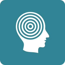 Silhouette of head with spiral design